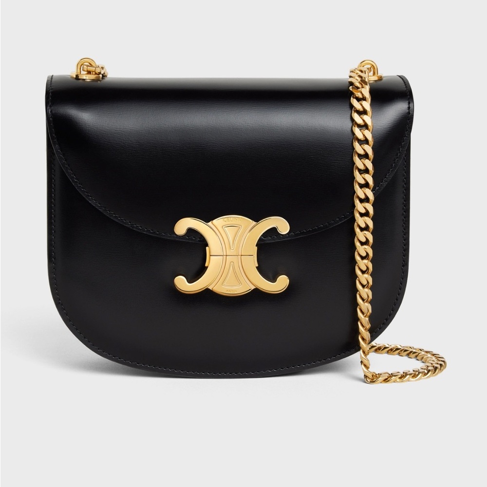 TEEN CHAIN BESACE TRIOMPHE IN SHINY CALFSKIN
BLACK